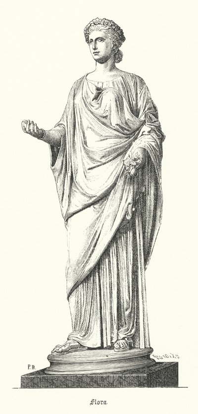 Flora, deusa romana das flores e primavera (gravura) de German School