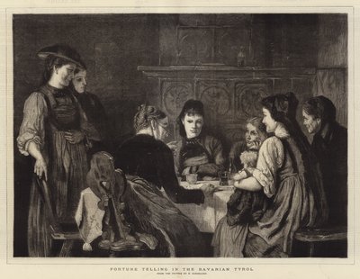 Fortune Telling in the Bavarian Tyrol (gravura) de German School