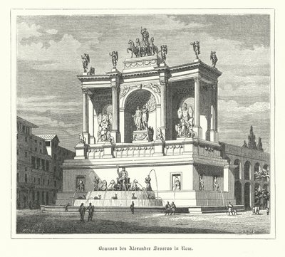 Fonte de Alexandre Severo, Roma antiga (gravura) de German School