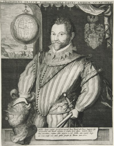 Francis Drake, pub. Século XIX (gravura) de German School