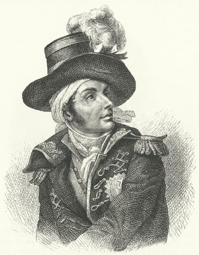 François de Charette, soldado e político realista francês que foi um dos líderes da Revolta Vendee contra o regime revolucionário francês (gravura) de German School