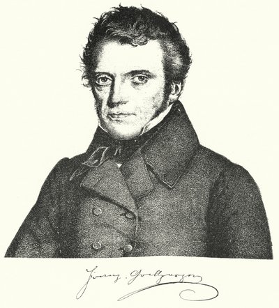 Franz Grillparzer, dramaturgo e poeta austríaco (gravura) de German School