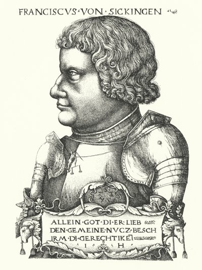 Franz von Sickingen, cavaleiro alemão da época da Reforma (gravura) de German School