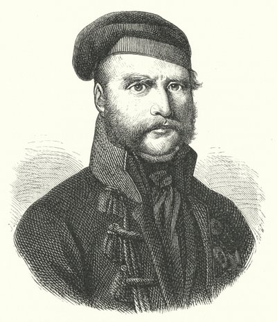 Frederick William, Duque de Brunswick-Wolfenbuttel, soldado alemão que liderou os Brunswickers Negros contra os franceses durante sua ocupação da Alemanha nas Guerras Napoleônicas (gravura) de German School
