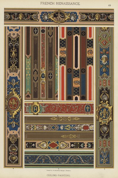 Renascença Francesa, Pintura de Tecto (cor litho) de German School
