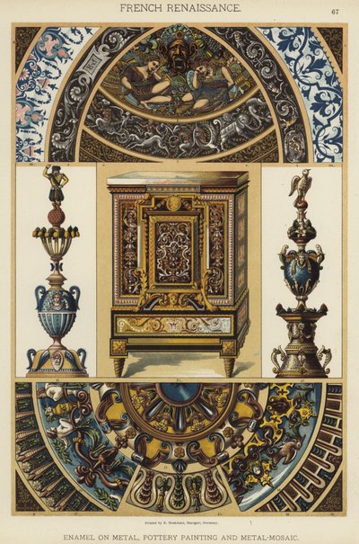 Renascença Francesa, Esmalte sobre Metal, Pintura de Olaria e Metal-Mosaico (cor litho) de German School
