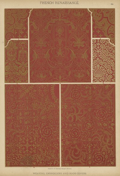 Renascença Francesa, Tecelagem, Bordados e Capas de Livro (cor litho) de German School