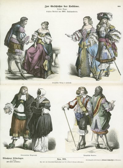 Trajes franceses e holandeses, início do século XVII de German School