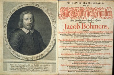 Frontispício de Theosophia Revelata por Jacob Boehme, 1715 (impressão e gravação) de German School