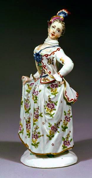 Fuerstenberg figura de uma dama (porcelana) de German School
