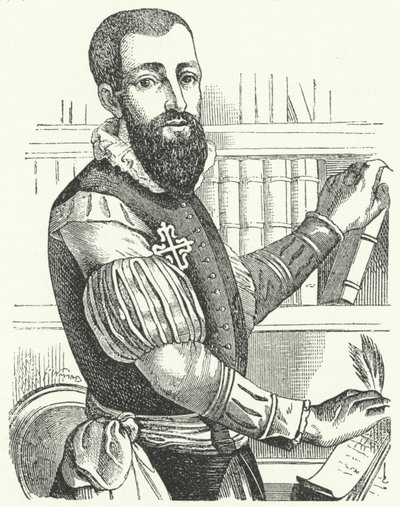 Garcilaso de la Vega, poeta e soldado espanhol (gravura) de German School