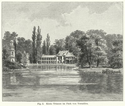 Design de jardim: Petit Trianon, Versalhes, França (gravura) de German School
