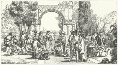 Jardim em Florença Renascentista (gravura) de German School