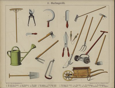 Utensílios de jardinagem (cor litho) de German School