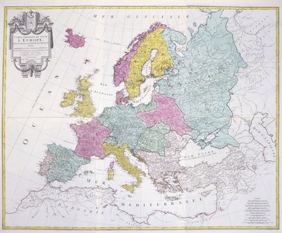 Mapa Geral de toda a Europa, dividido em seus principais países, 1782 de German School