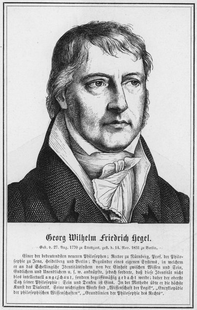 Georg Wilhelm Friedrich Hegel (gravura) de German School