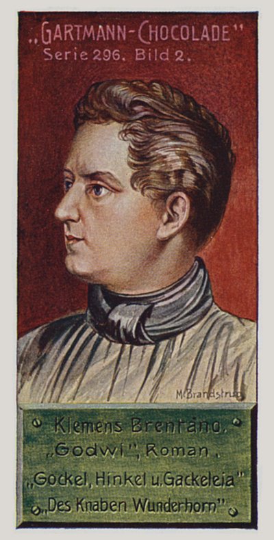Românticos alemães: Klemens Brentano (litografia a cores) de German School