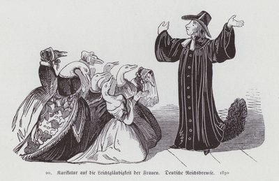 Desenho animado alemão sobre a credulidade das mulheres de German School