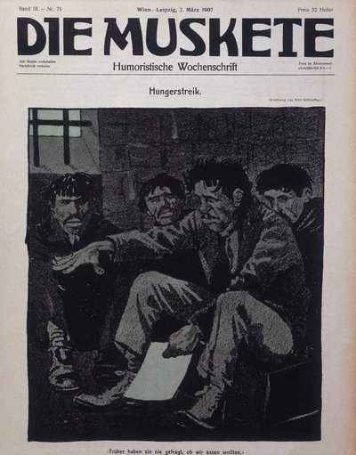 Revista alemã de comédia Die Muskete publicada em 1907. de German School