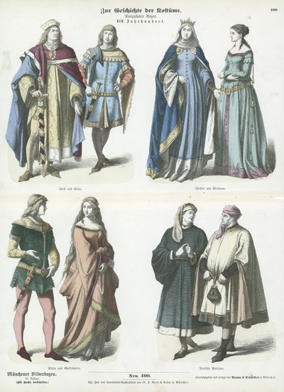 Trajes alemães, século 14 de German School