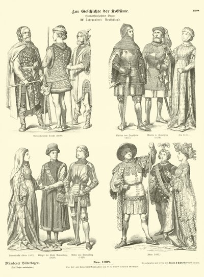 Trajes alemães do século XV de German School