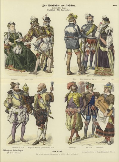 Trajes alemães, século 16 de German School