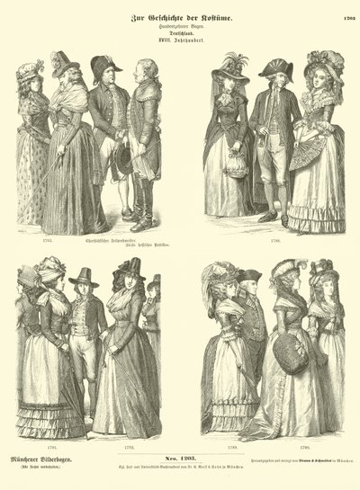 Trajes alemães, do século 18 de German School