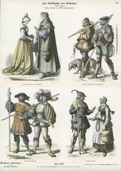 Trajes alemães, início do século XVI de German School