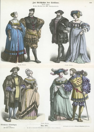 Trajes alemães, início do século XVI de German School