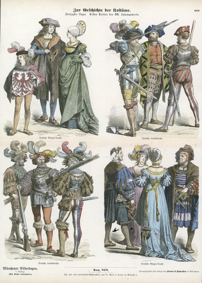 Trajes alemães, início do século XVI de German School