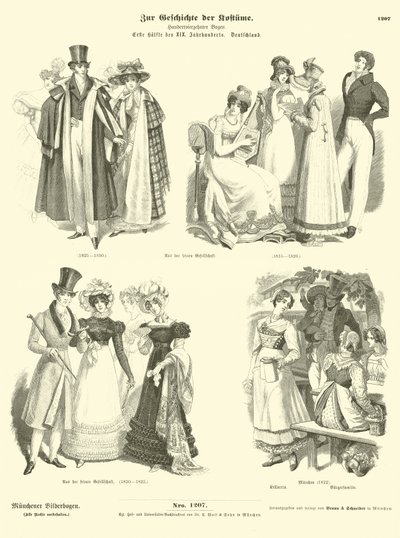 Trajes alemães, primeira metade do século XIX de German School