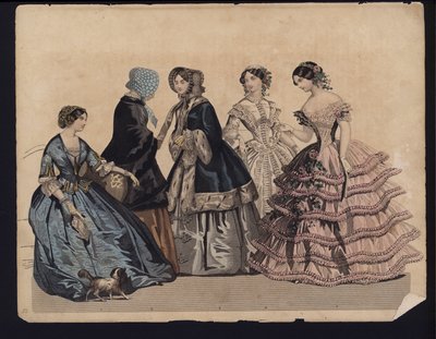 Gravura da moda alemã, meados do século 19 de German School
