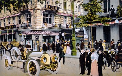 Postal alemão representando o desfile do Kaiser Wilhelm II, c.1912 (ver 212424) de German School