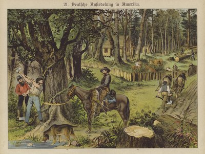 Alemães na América (cor litho) de German School