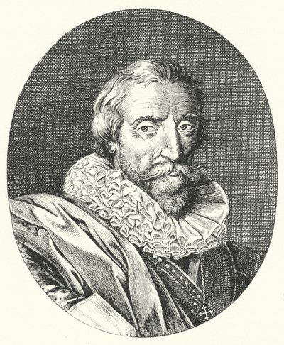 Giambattista Marino, poeta italiano (gravura) de German School