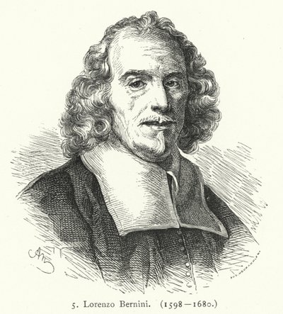 Gian Lorenzo Bernini, escultor e arquitecto barroco italiano (gravura) de German School