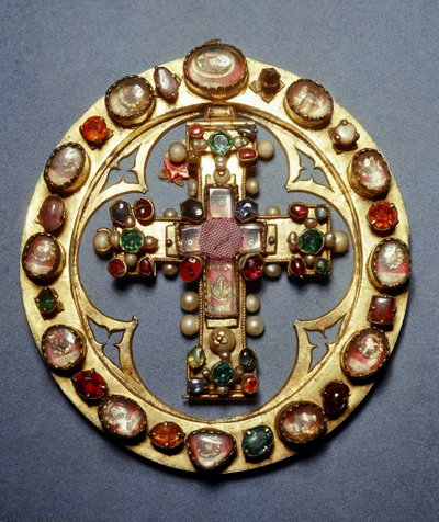 Cruz de ouro e pedras de fabrico alemão de German School