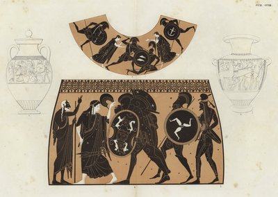 Pintura em vaso grego (cor litho) de German School
