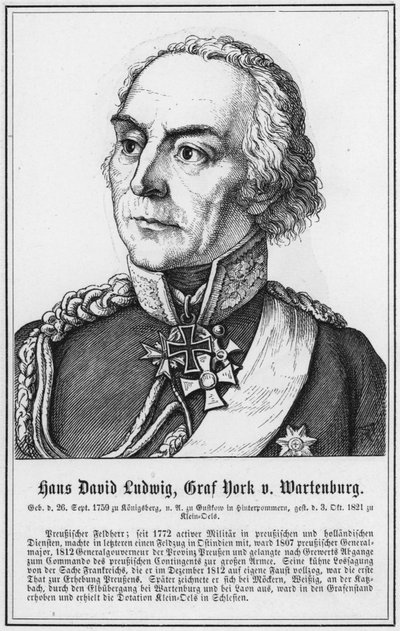 Hans David Ludwig, Conde York v Wartenburg (gravura) de German School