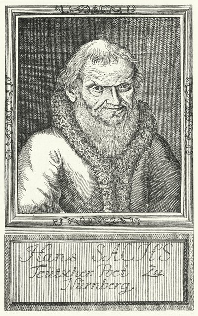 Hans Sachs, dramaturgo e escritor alemão (gravura) de German School