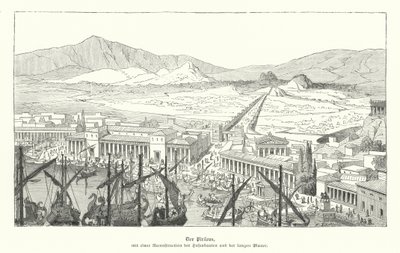 Porto do Pireu, Grécia Antiga (gravura) de German School