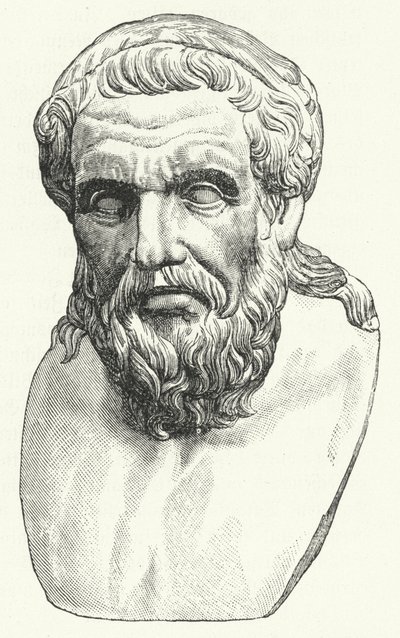 Chefe do filósofo romano Apollonios de Tyana (gravura) de German School