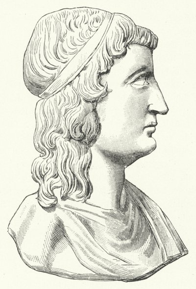 Chefe do filósofo romano Apuleius (gravura) de German School