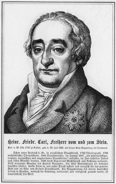 Heinrich Friedrich Carl, Barão vom und zum Stein (gravura) de German School