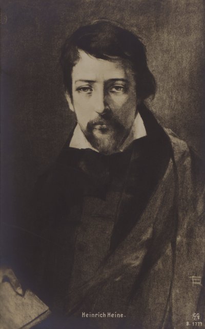 Heinrich Heine, poeta alemão. (litografia) de German School