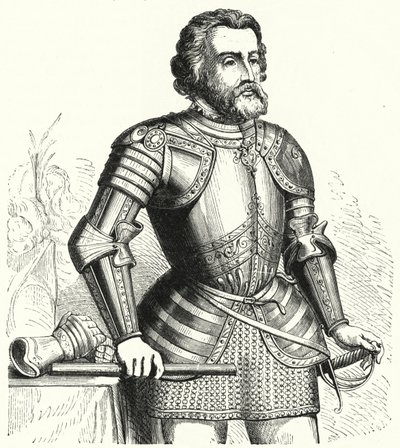 Hernan Cortes, conquistador espanhol (gravura) de German School