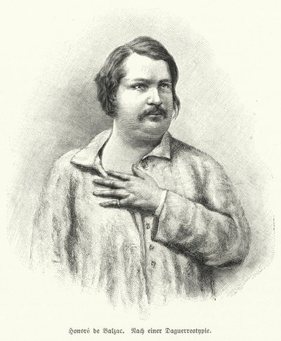 Honore de Balzac, romancista e dramaturgo francês (litho) de German School