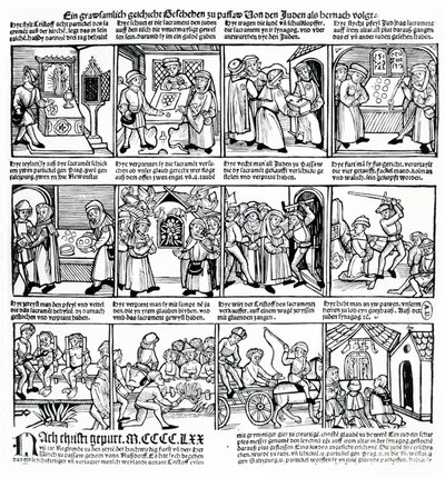 Profanação de host pelos judeus de Passau em 1477 de German School
