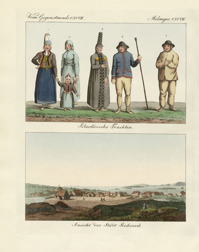 Vestidos islandeses (gravação a cores) de German School