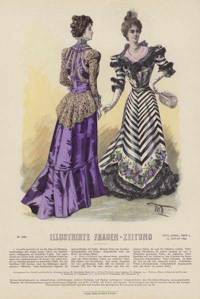 Ilustração para Illustrirte Frauen-Zeitung (cor litho) de German School